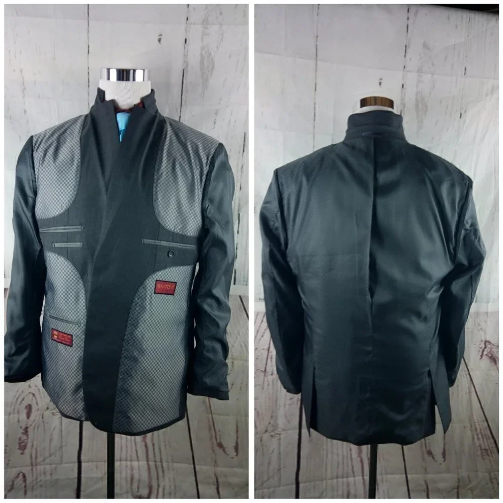 Mantoni Super Fine 44R Wool 2 Button Gray Suit Blazer Jacket